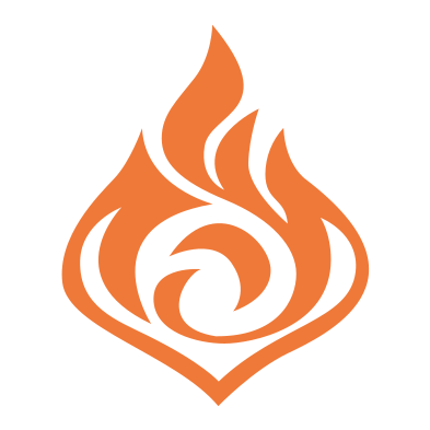 Icon for the Pyro element in Genshin Impact
